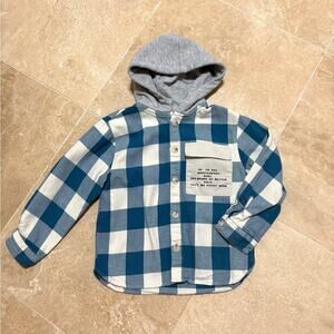 Zara plaid shacket hoodie